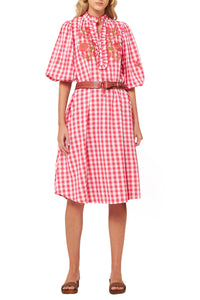 Robe brodée Polly - Red