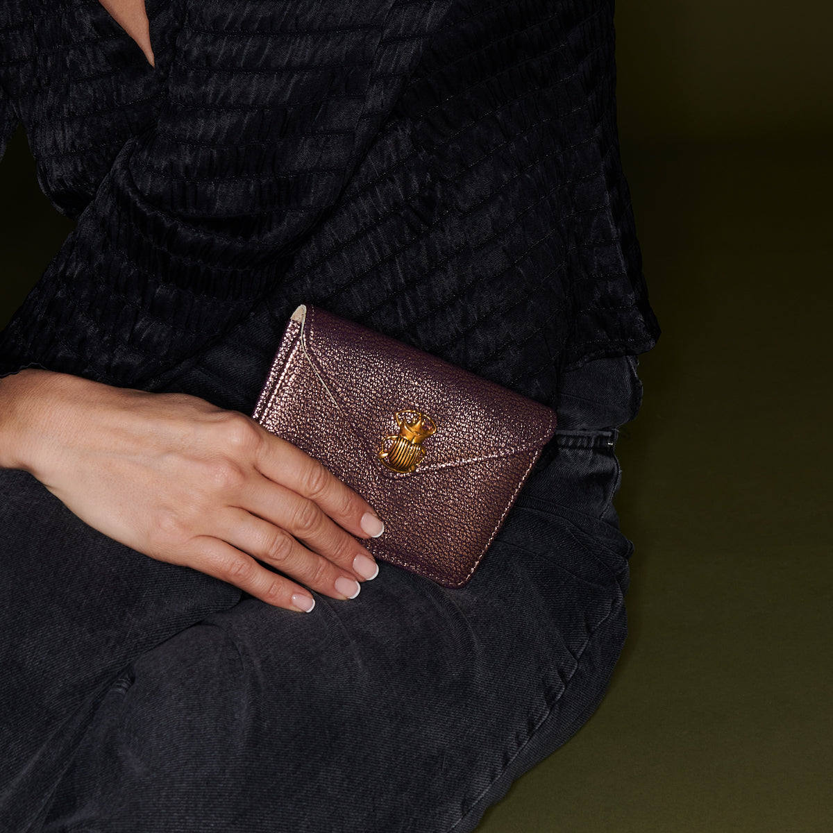 ZZ HORS LIGNE Porte-cartes Alex en cuir - Rose Do