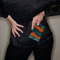 ZZ HORS LIGNE Porte-cartes Héléna en python - Vert & Orange