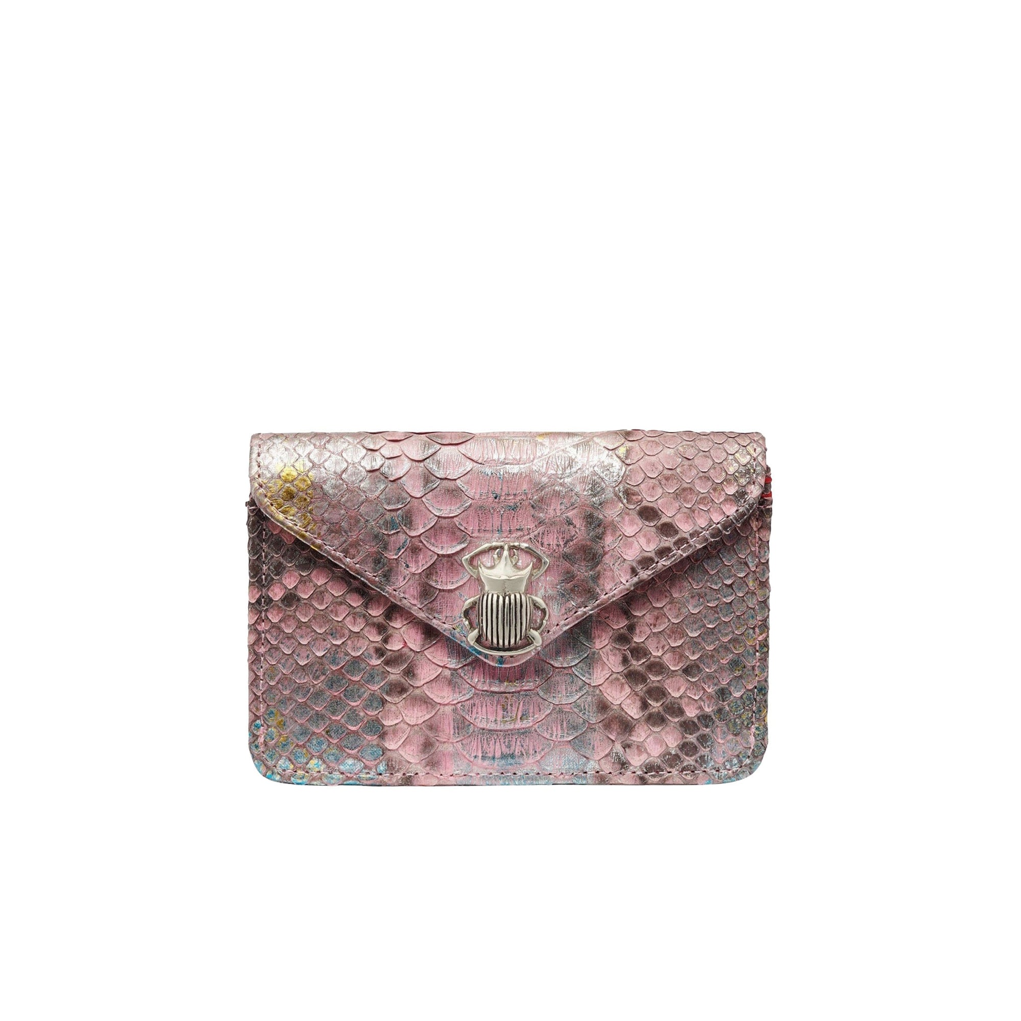 Porte-cartes Alex en python - Corail Rose
