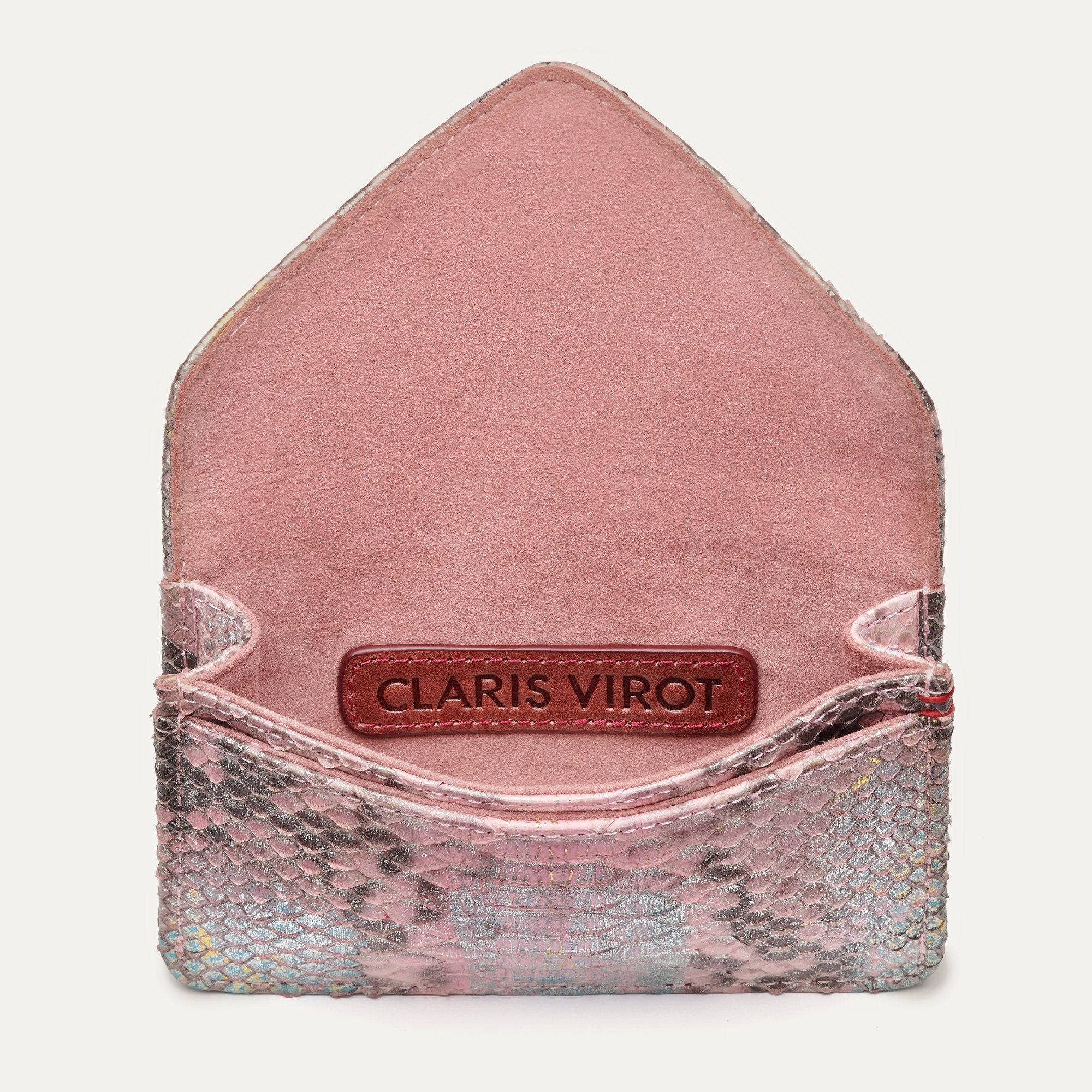 Porte-cartes Alex en python - Corail Rose