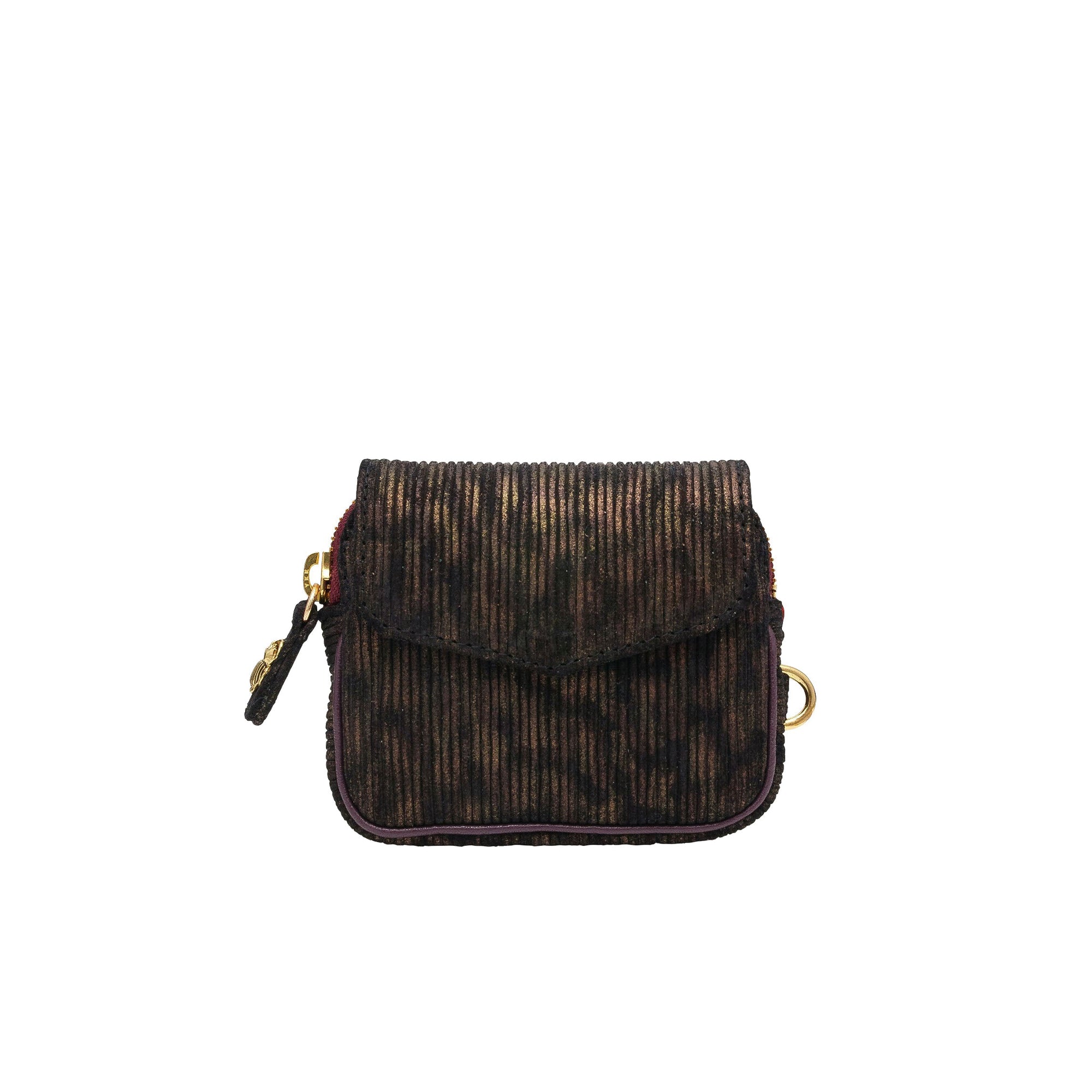 Porte-monnaie Karl en cuir - Camo Métallique