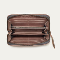 Grand portefeuille Bob en crocodile - Chocolat