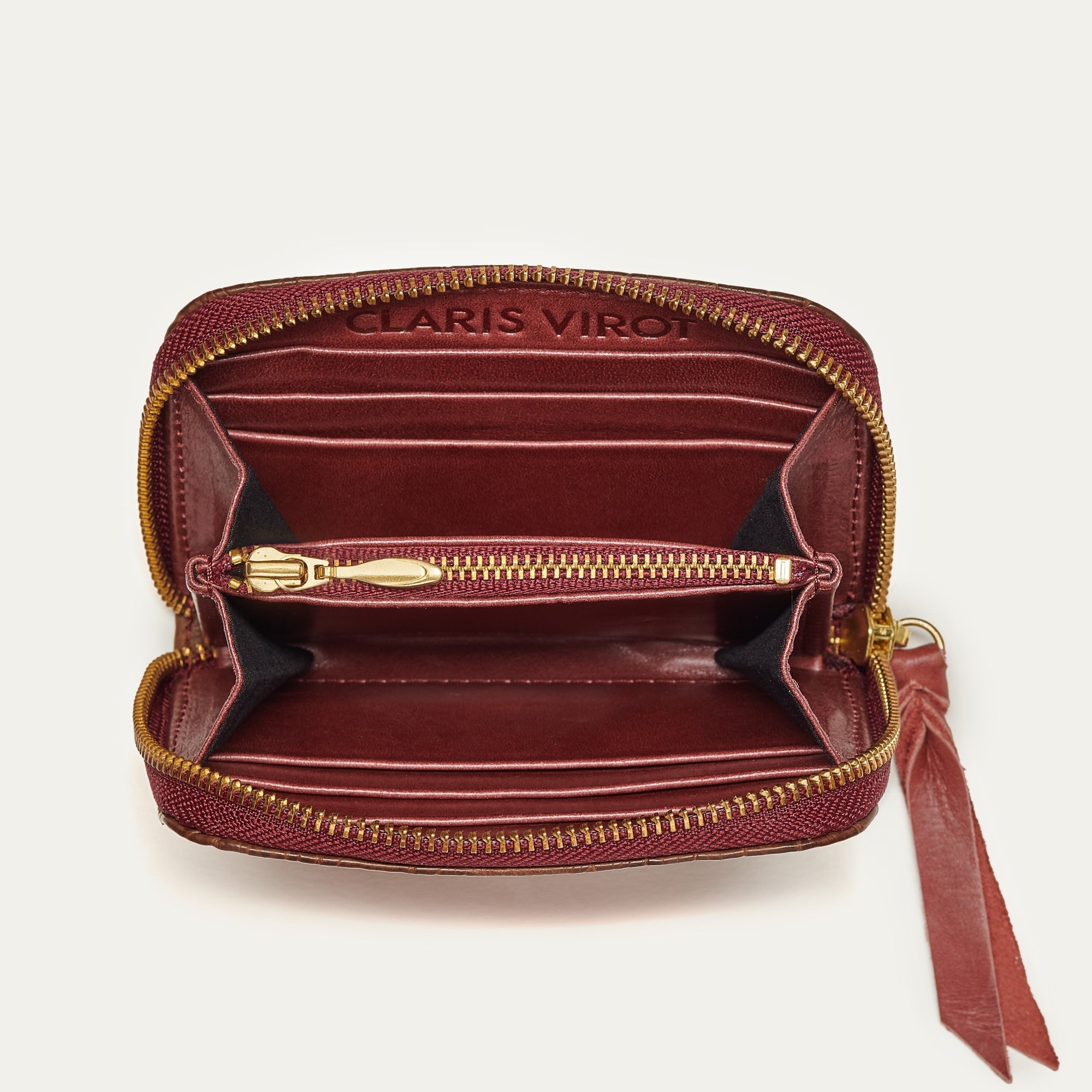 Porte-monnaie Bob en crocodile - Chocolat