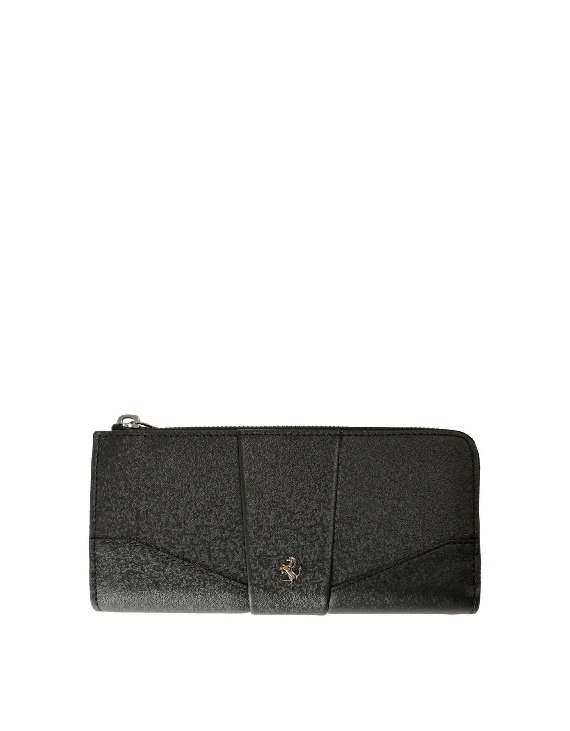 Portefeuille unisexe avec Cheval cabré en cuir - Nero