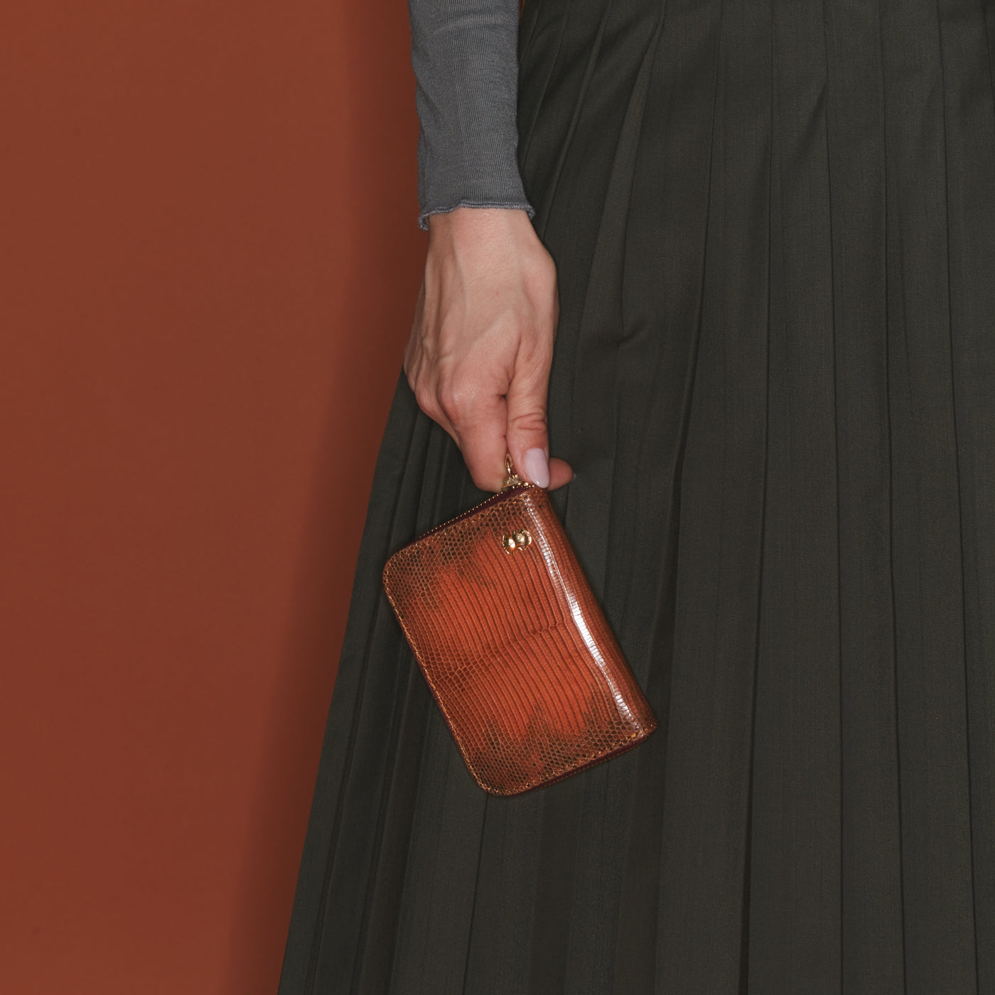 ZZ HORS LIGNE Porte-monnaie Bob en lézard - Ecorce