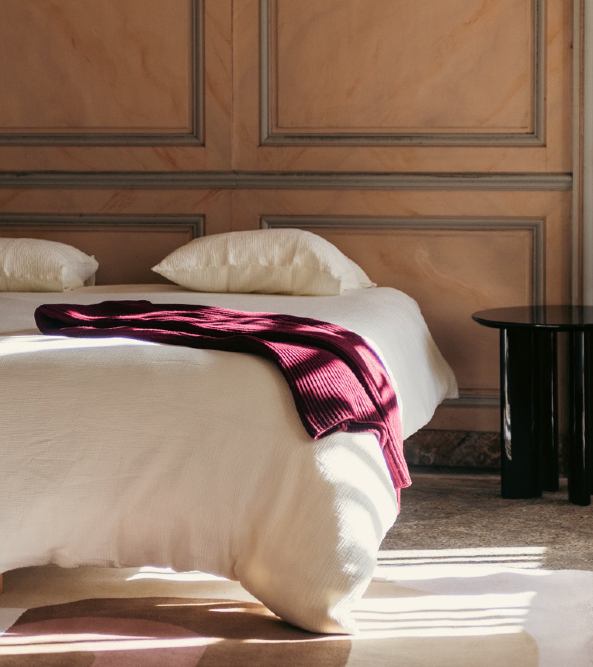 Plaid Baci en laine - Bordeaux