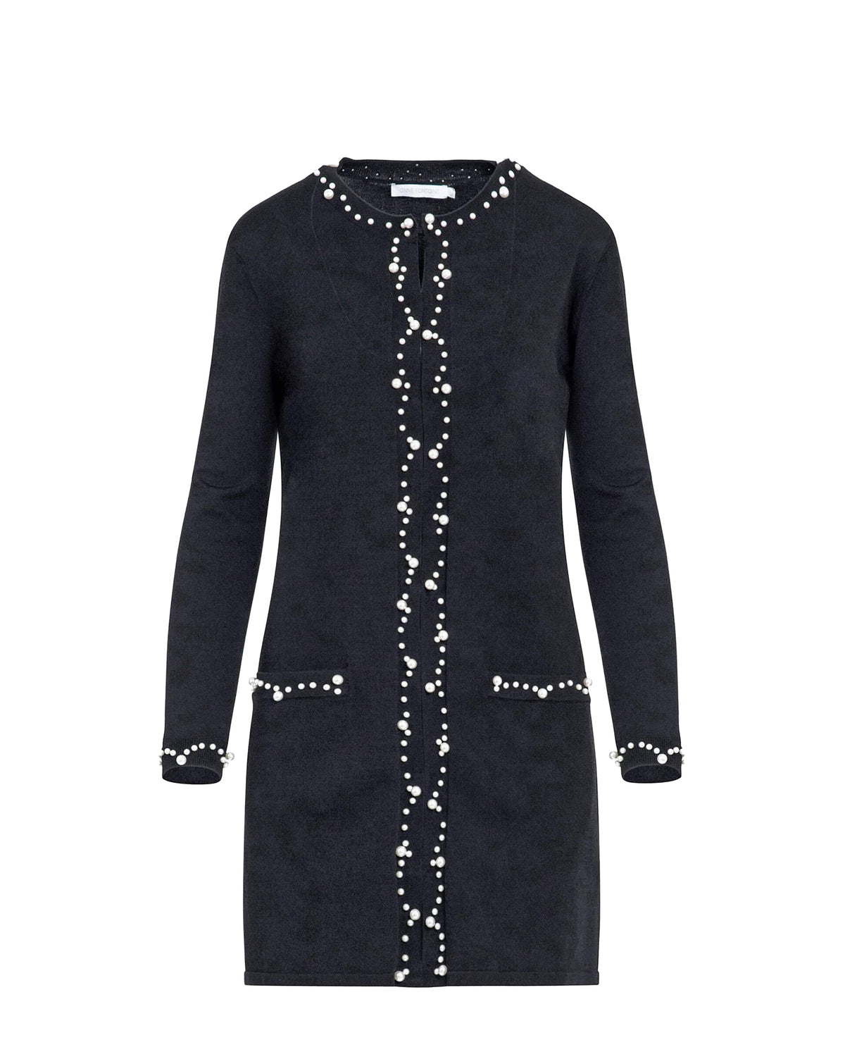 Cardigan Prima orné de perles - Black
