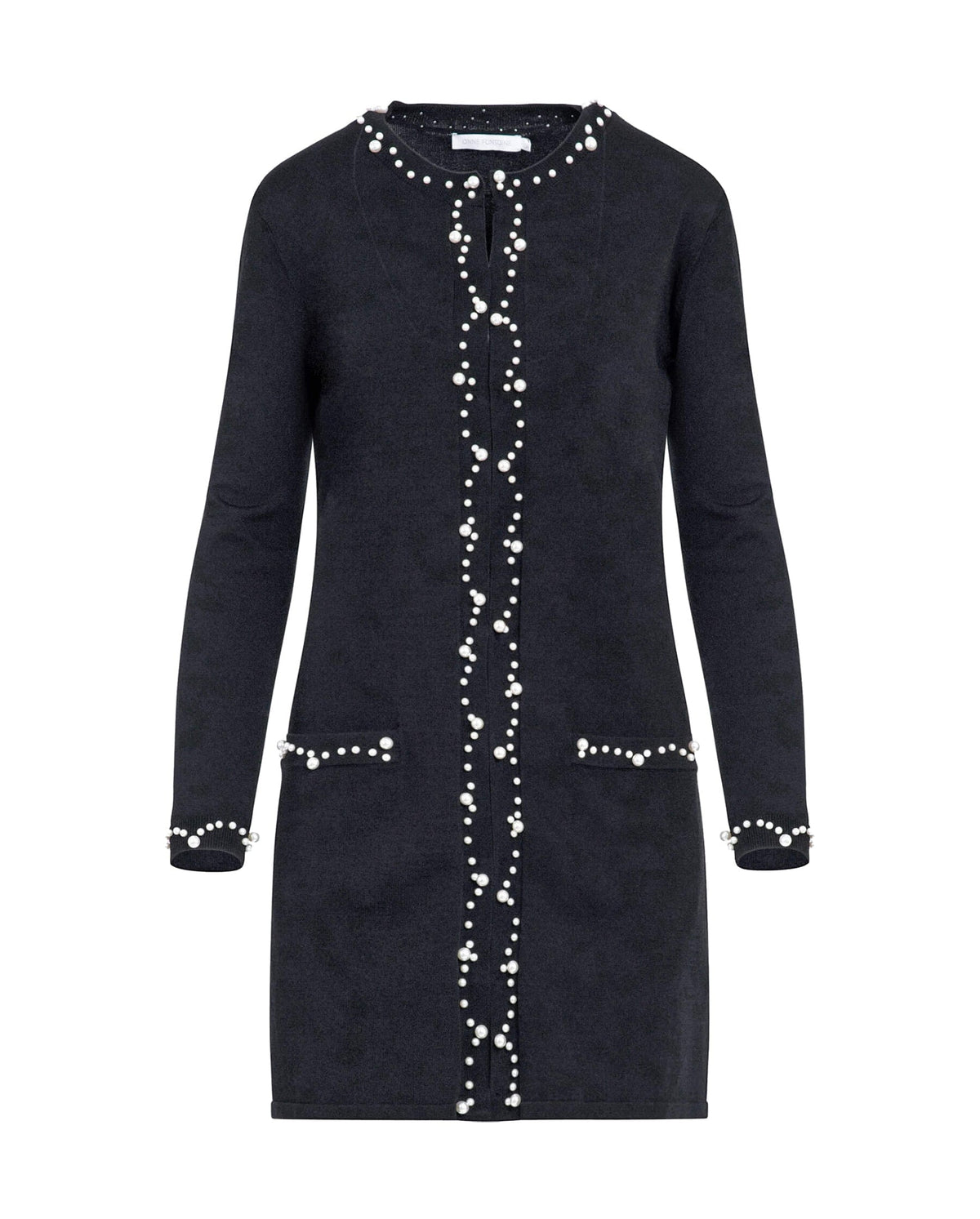 Cardigan Prima orné de perles - Black
