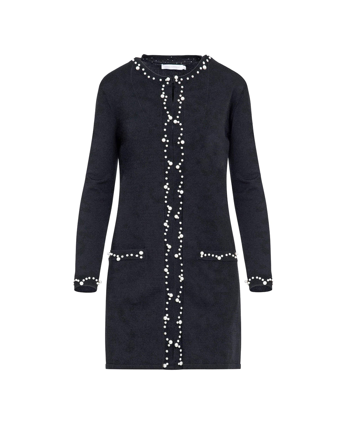 Cardigan Prima orné de perles - Black