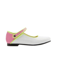 1 QTY / BLANC/MULTICO CHAUSSURES CUIR DANELLE COL