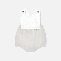 1 QTY / BLANC/GRIS PAP COMBINAISON/ BLOOMER CHATEAU