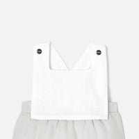 1 QTY / BLANC/GRIS PAP COMBINAISON/ BLOOMER CHATEAU