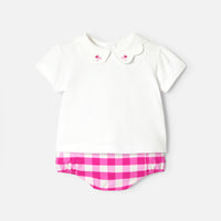 142 QTY / BLANC/ROSE PAP ENSEMBLE CYLIA