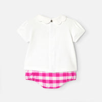 142 QTY / BLANC/ROSE PAP ENSEMBLE CYLIA