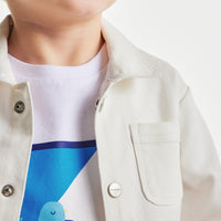 15 QTY / BLANC JACADI PAP TEE-SHIRT COSSE