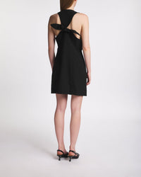 Robe courte boutonnée et dos noué - Black