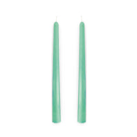 Duo de bougies flambeaux - Vert anis