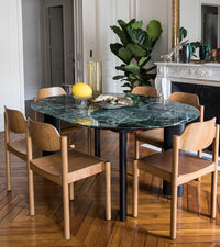 Grande table Carlotta Alta en marbre - Marron et Noir