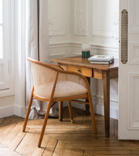 Fauteuil Cavallo en bois et cannage - Blanc crème