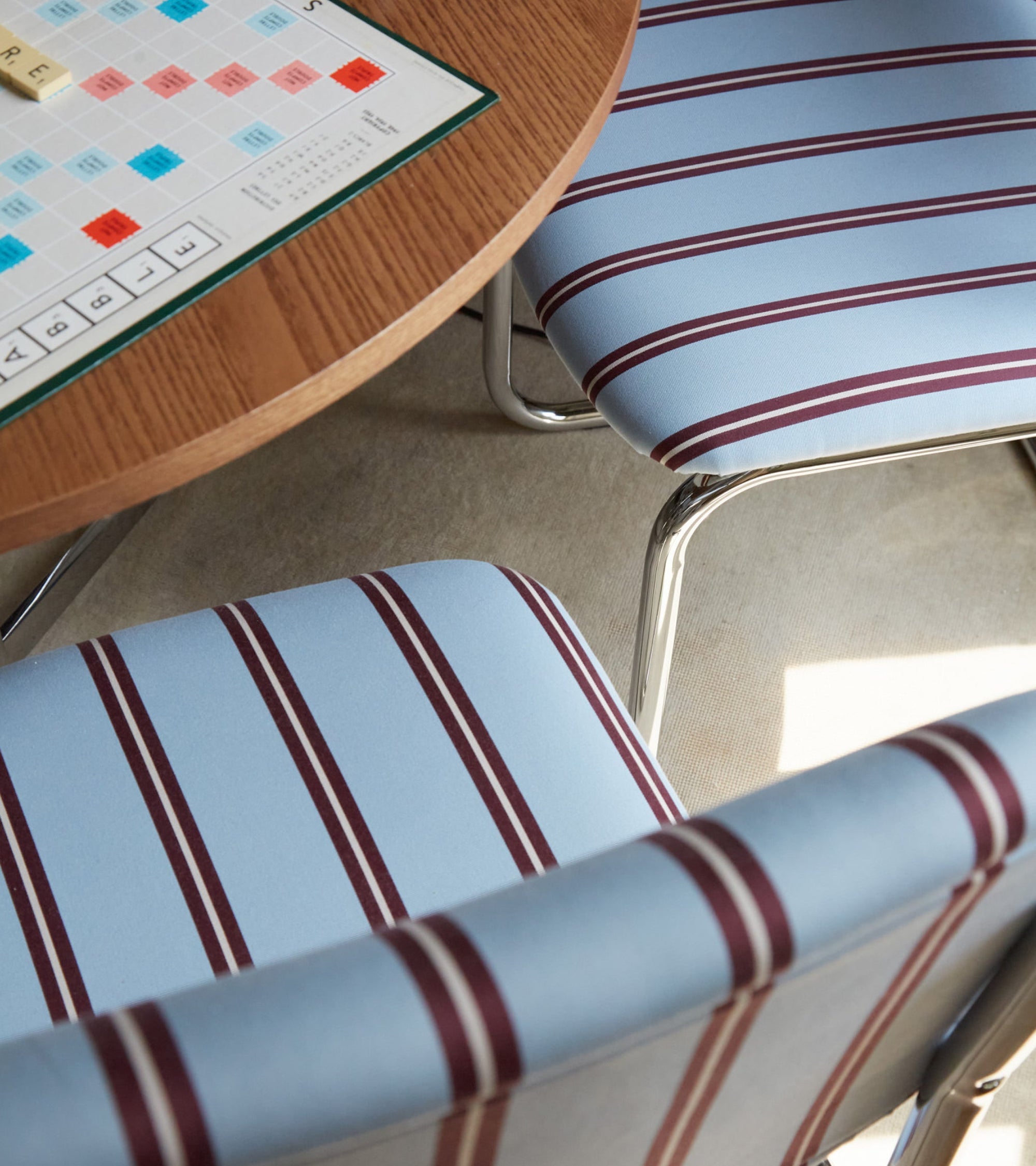 Chaise Classica - Bleu Et Bordeaux