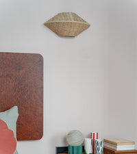 Applique Amalfi demi soucoupe en rotin - Sable