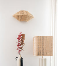 Applique Amalfi demi soucoupe en rotin - Sable