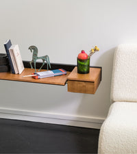 Large Sola wall console in wood - Iroko