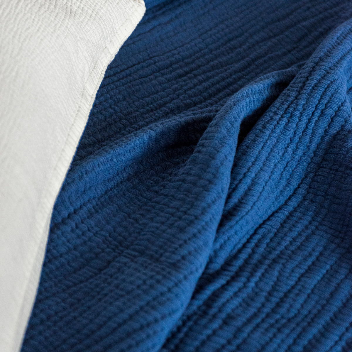 Plaid Copertina en gaze de coton - Bleu marine