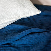 Plaid Copertina en gaze de coton - Bleu marine