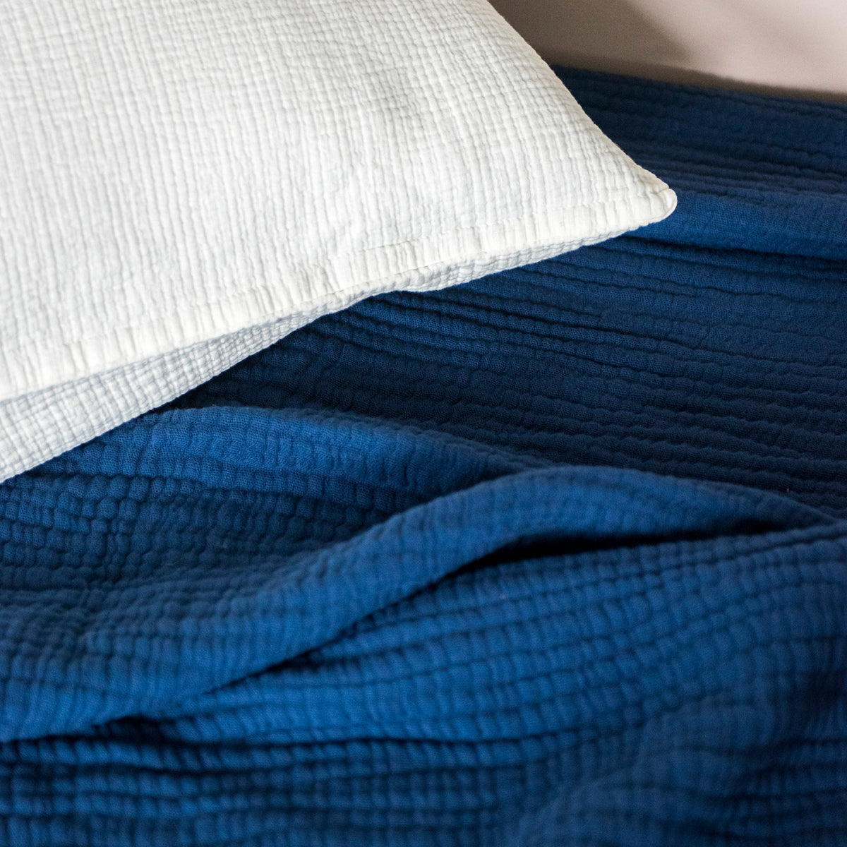 Plaid Copertina en gaze de coton - Bleu marine