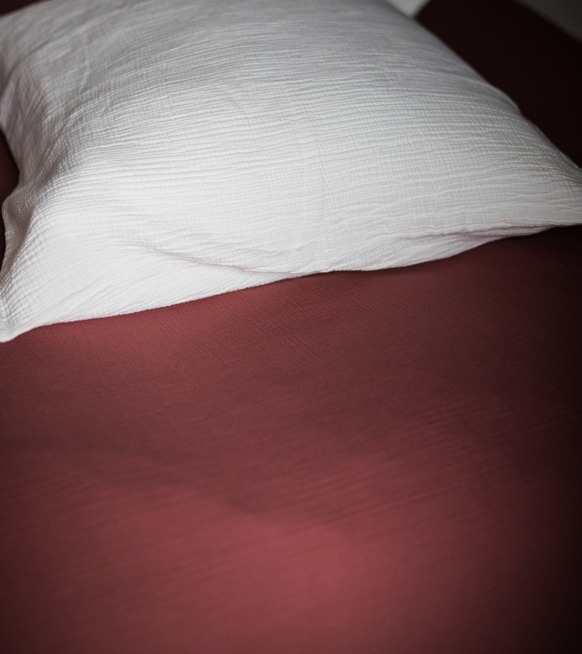 Drap-housse Como en gaze de coton - Brique