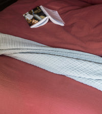 Drap-housse Como en gaze de coton - Brique