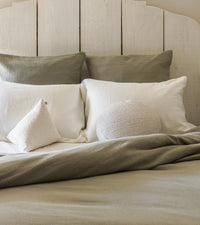 Housse de couette Como en gaze de coton - Vert d'eau