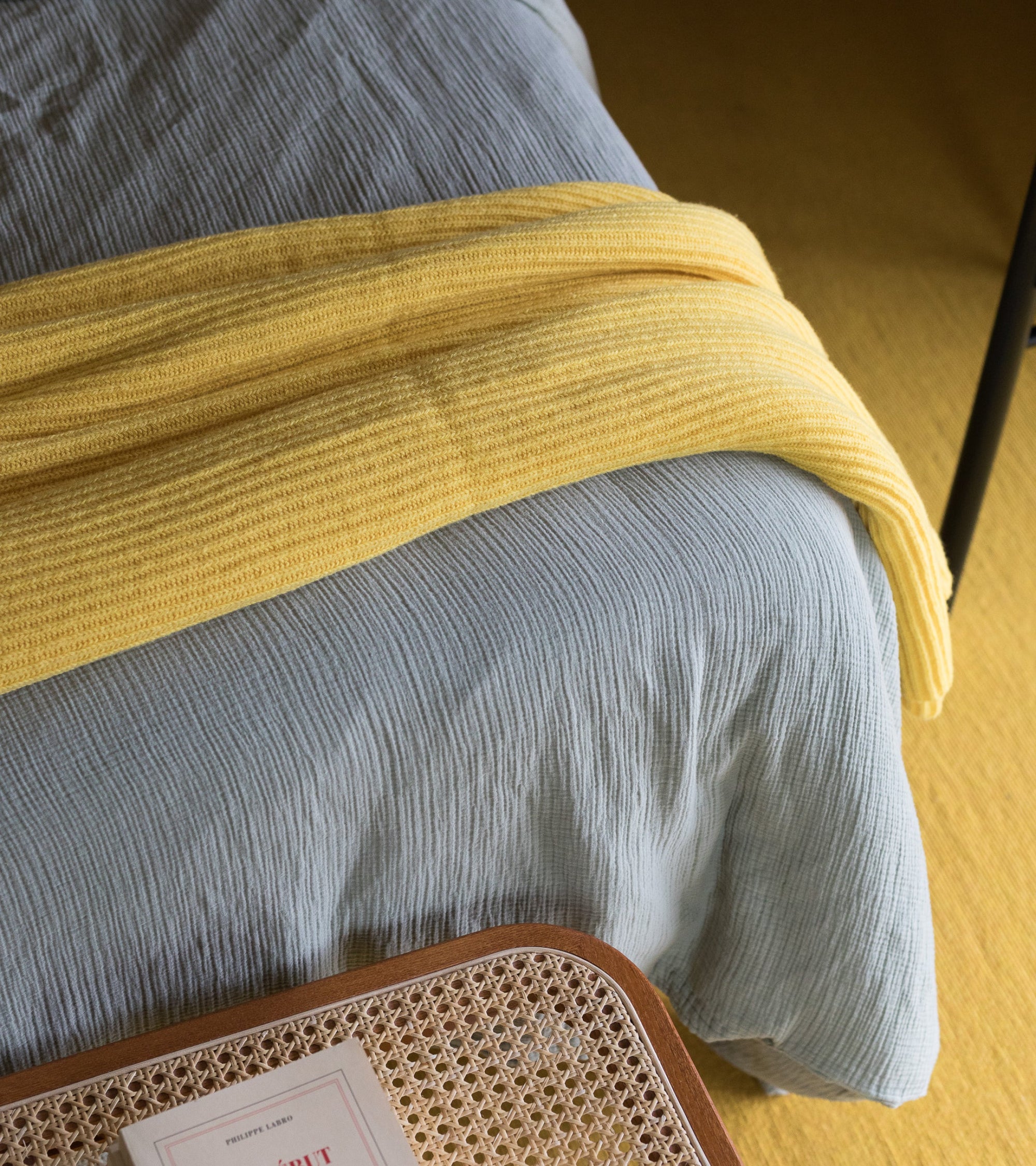 Housse de couette Como en gaze de coton - Vert d'eau