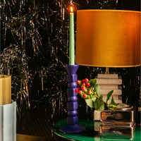 Duo de bougies flambeaux - Vert anis