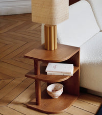 Table d'appoint Opera côté droit en bois - Iroko