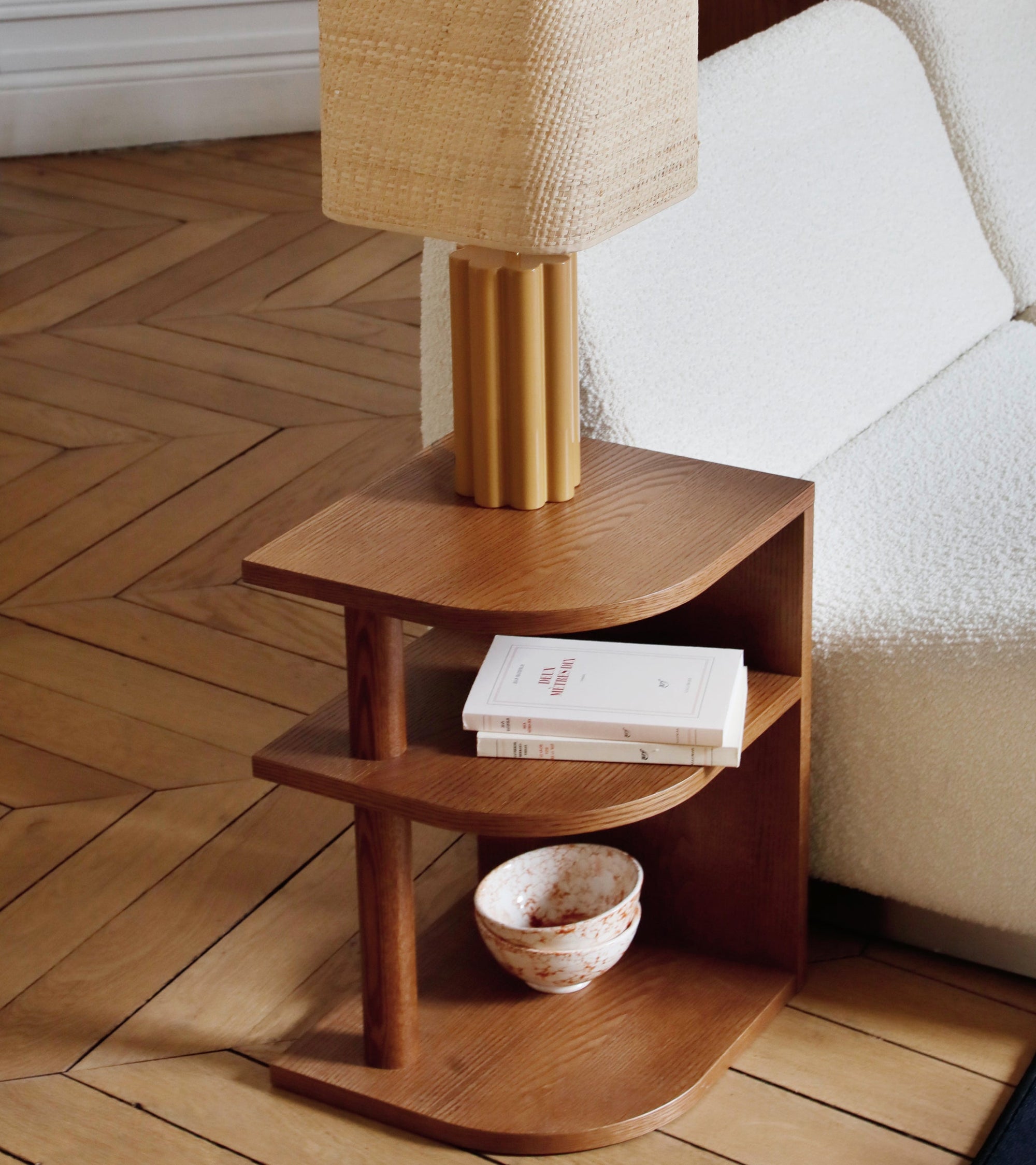 Table d'appoint Opera côté droit en bois - Iroko