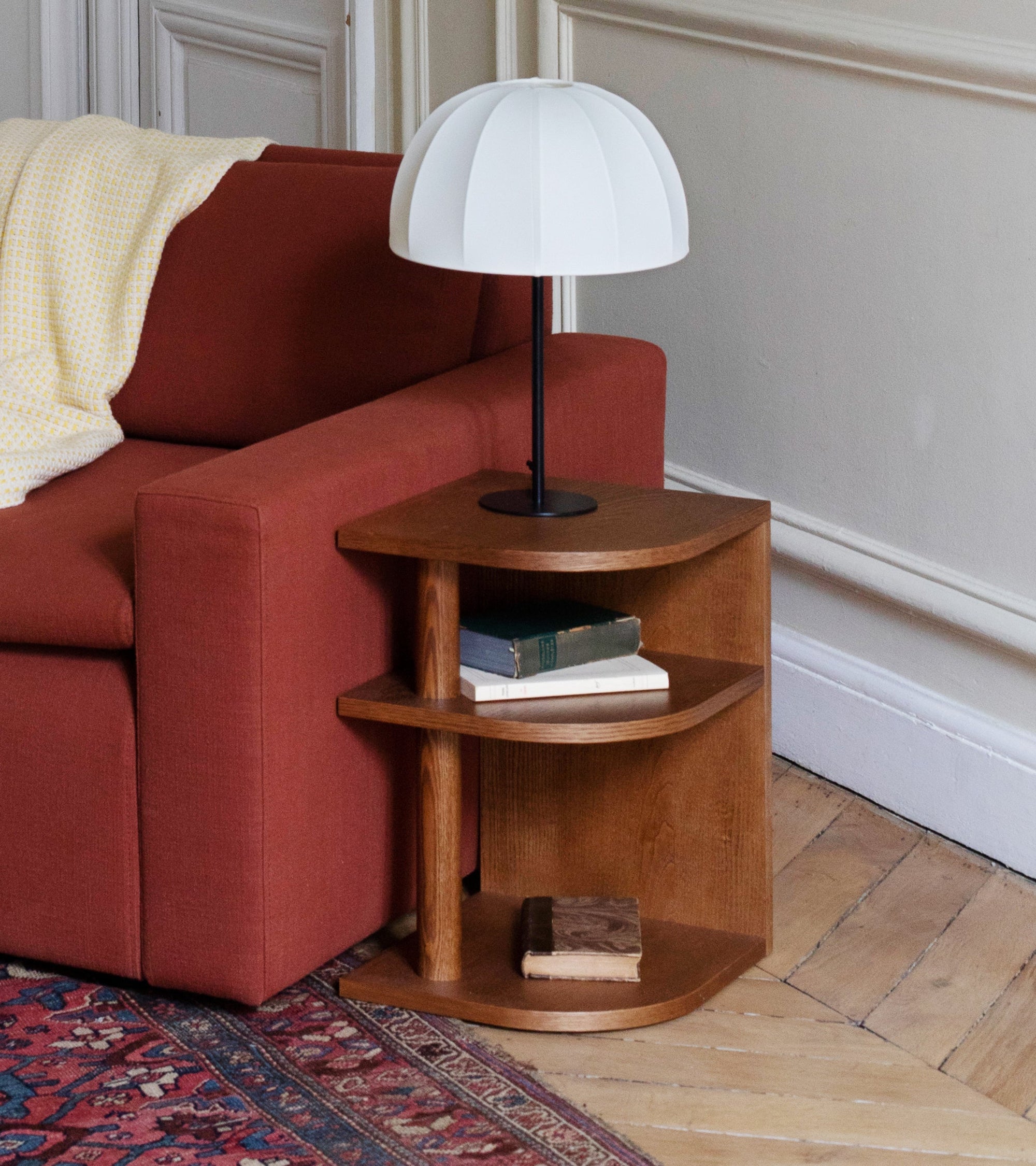 Table d'appoint Opera côté gauche en bois - Iroko