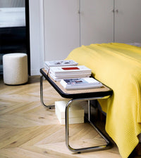 Banc Panchina en bois et cannage - Noir