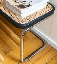 Banc Panchina en bois et cannage - Noir