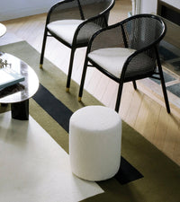 Pouf Mobile en laine bouclée - Blanc crème