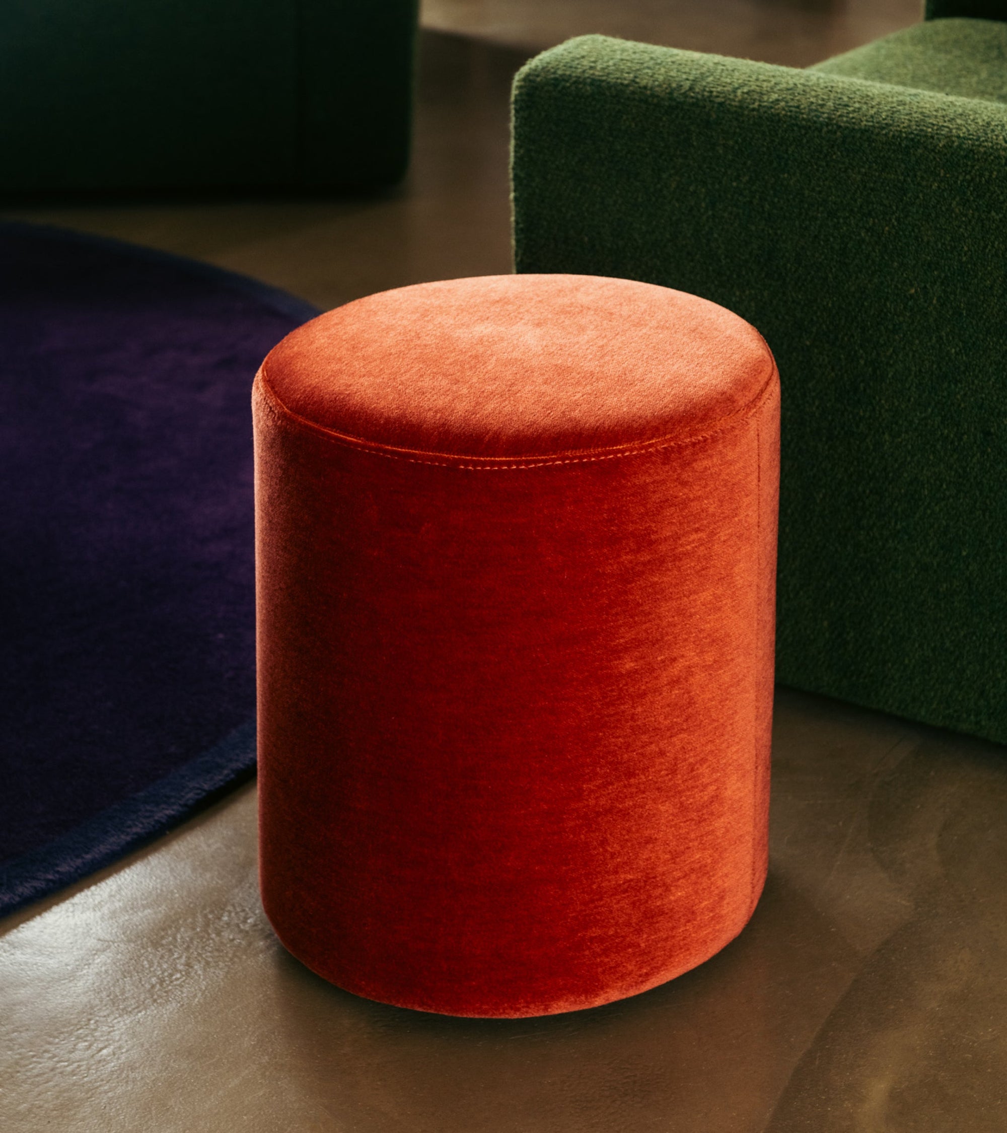 Pouf Mobile en velours - Vermillon
