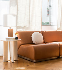 Chauffeuse modulable Rotondo en cuir - Camel