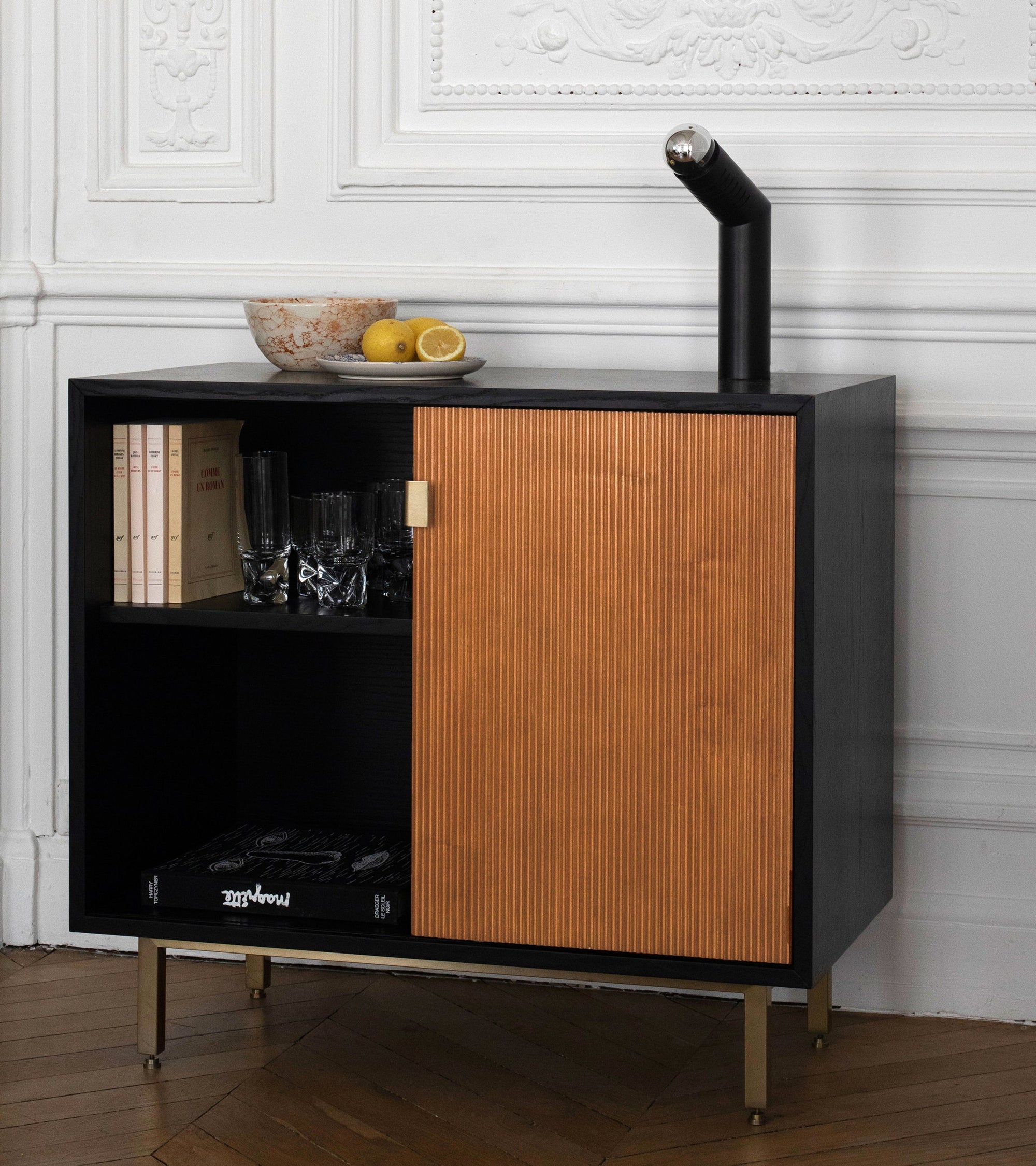 Sorella wooden sideboard - Iroko and Black