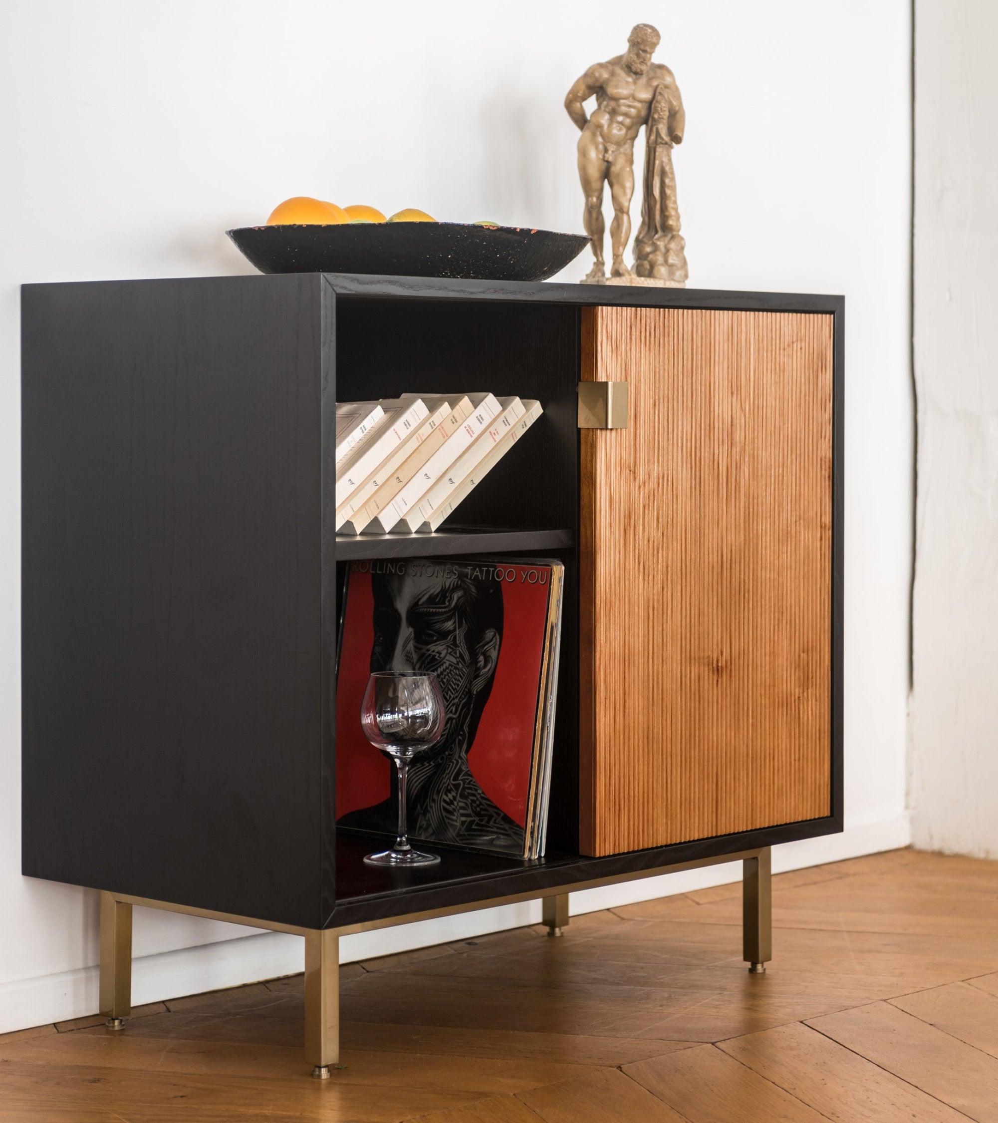 Sorella wooden sideboard - Iroko and Black