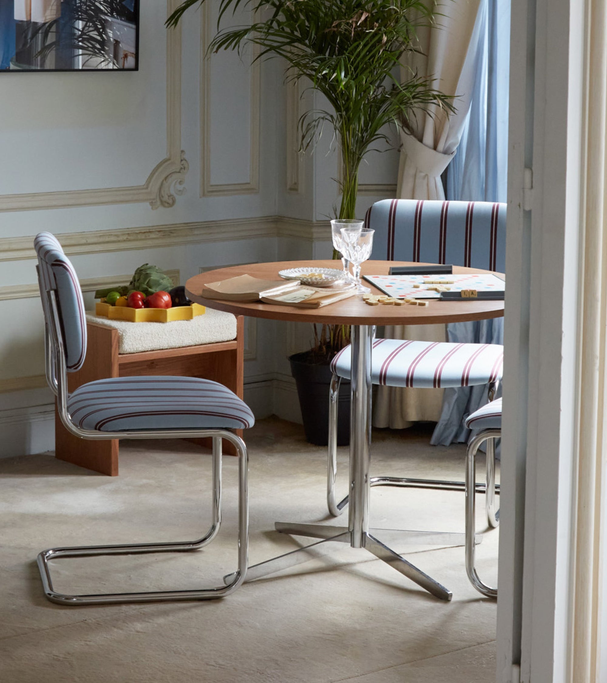 Table de cuisine Amadeo en bois et métal - Iroko
