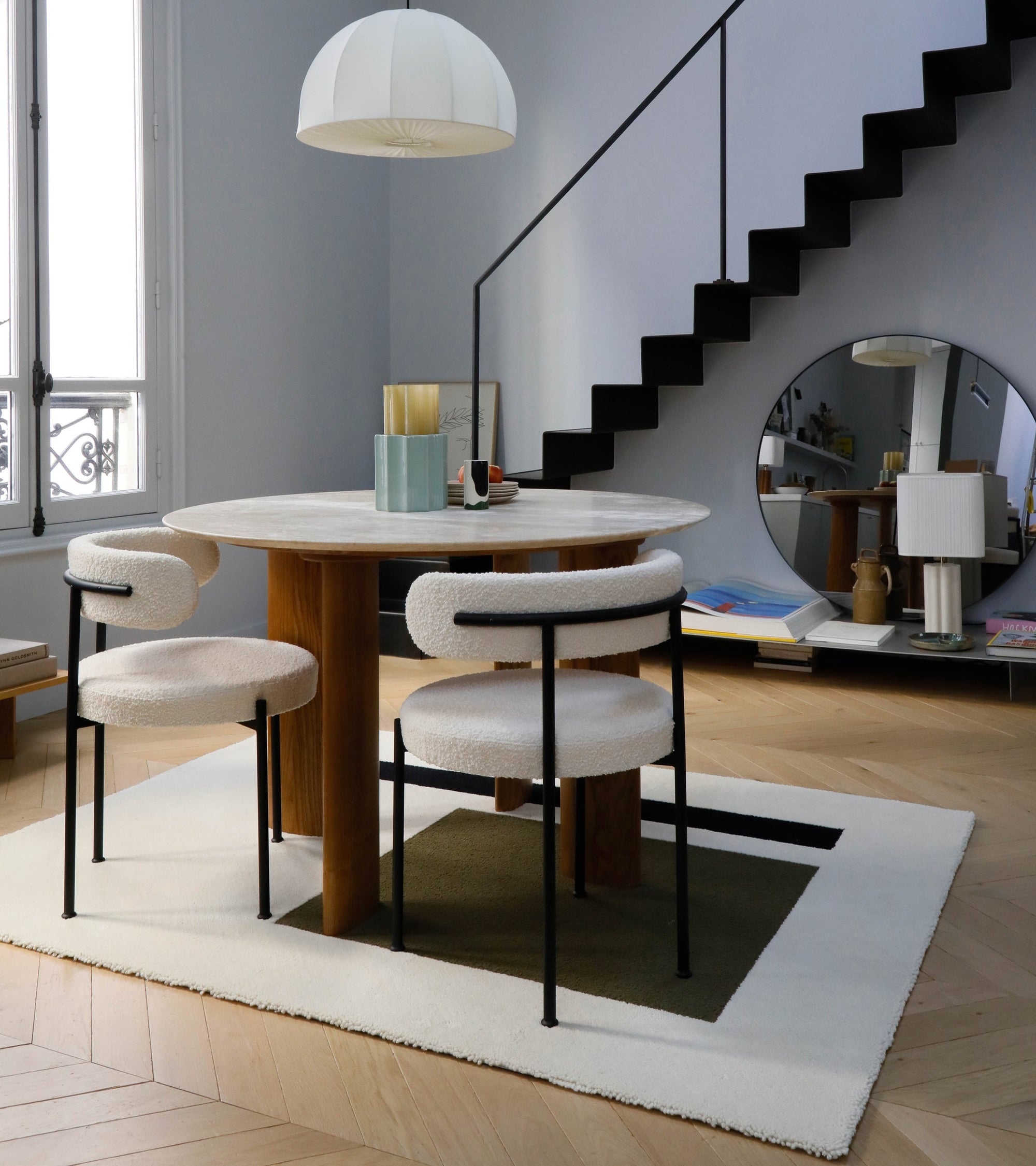 Tapis Berlino 200x300 en laine - Blanc crème