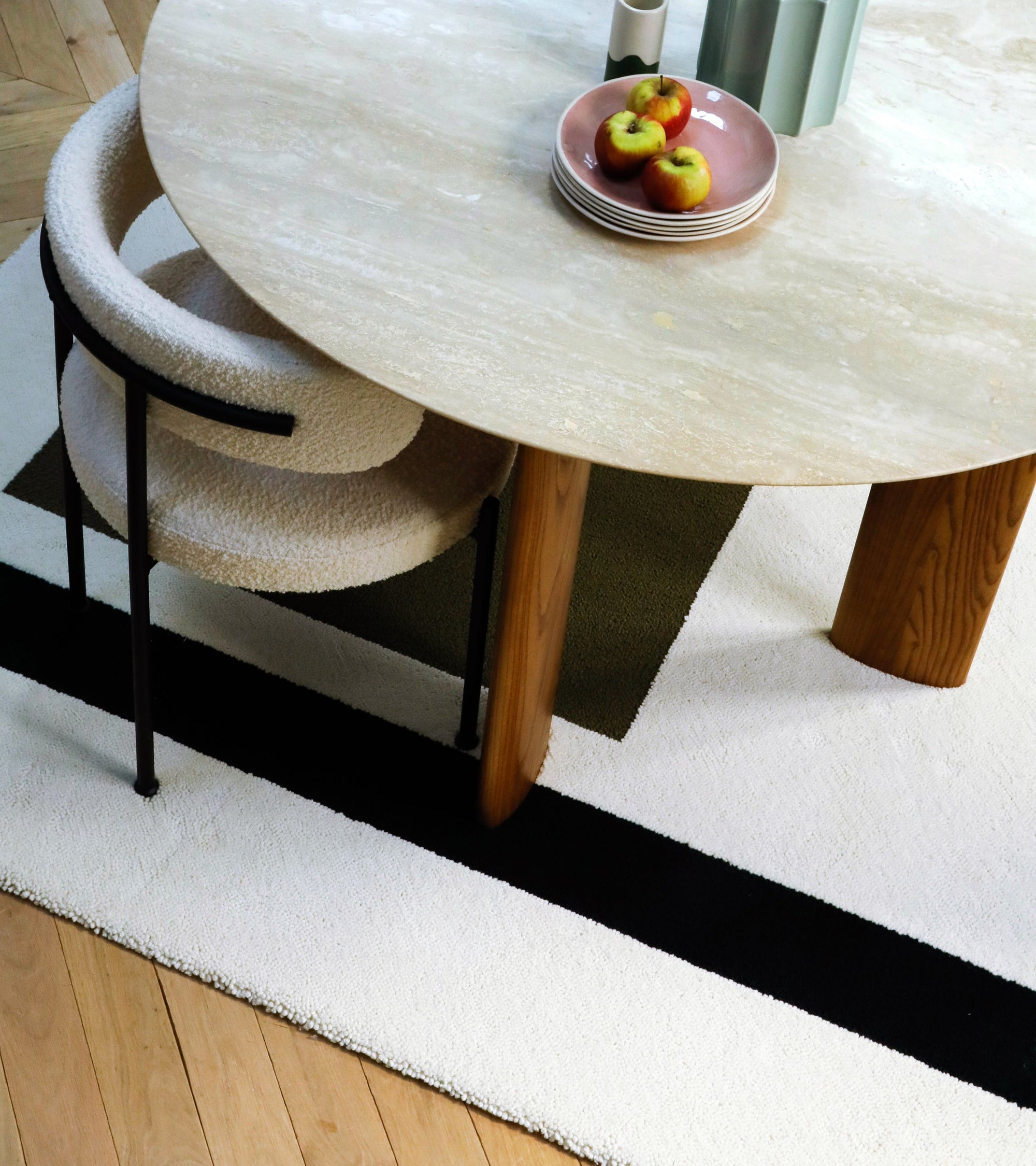 Tapis Berlino 200x300 en laine - Blanc crème