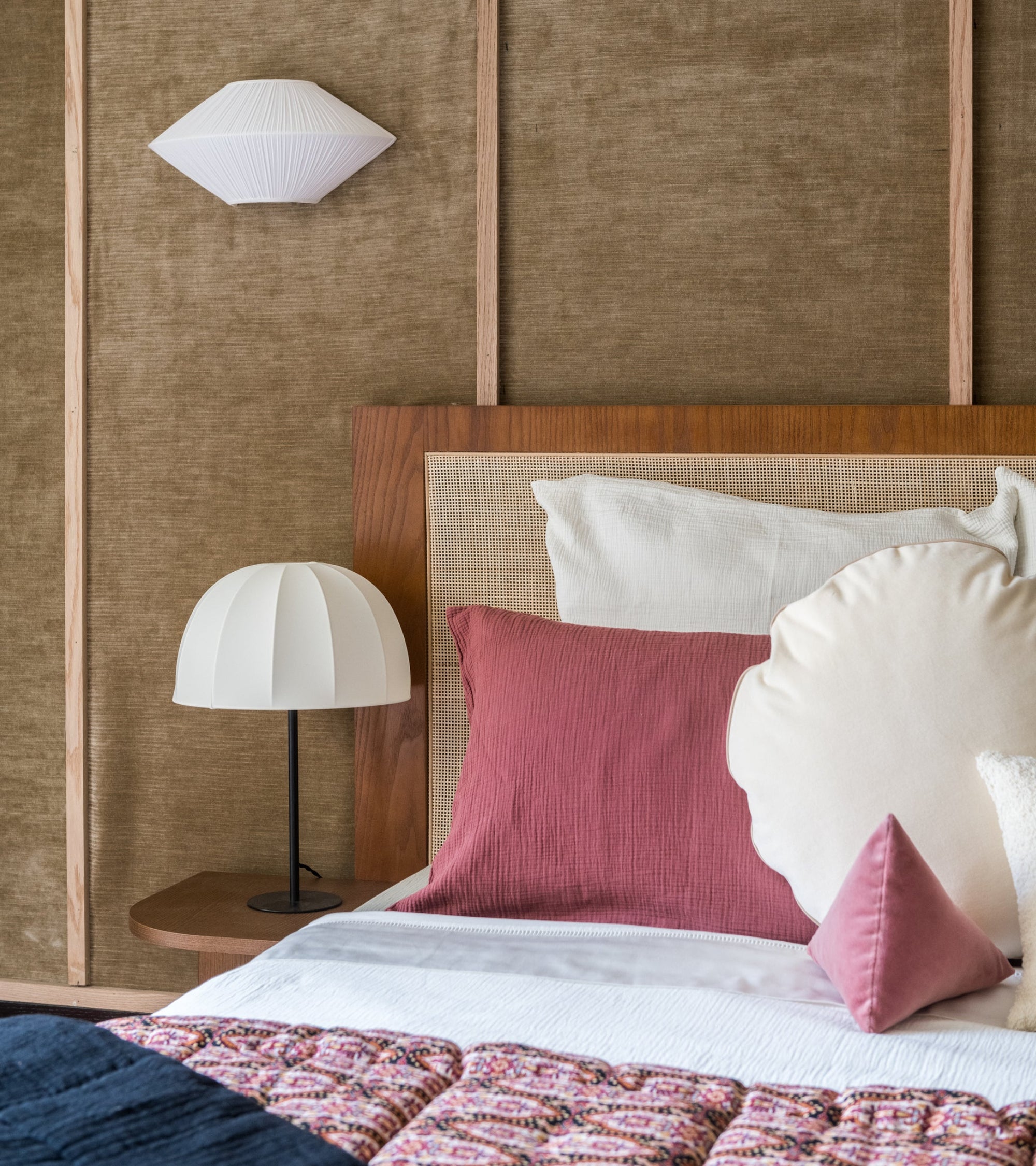 Tête de lit une place Sogno en bois et cannage - Iroko